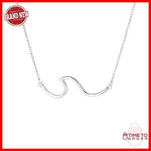 Sterling Silver Ocean Wave Choker Necklace 18 Inch Lobster Clasp
